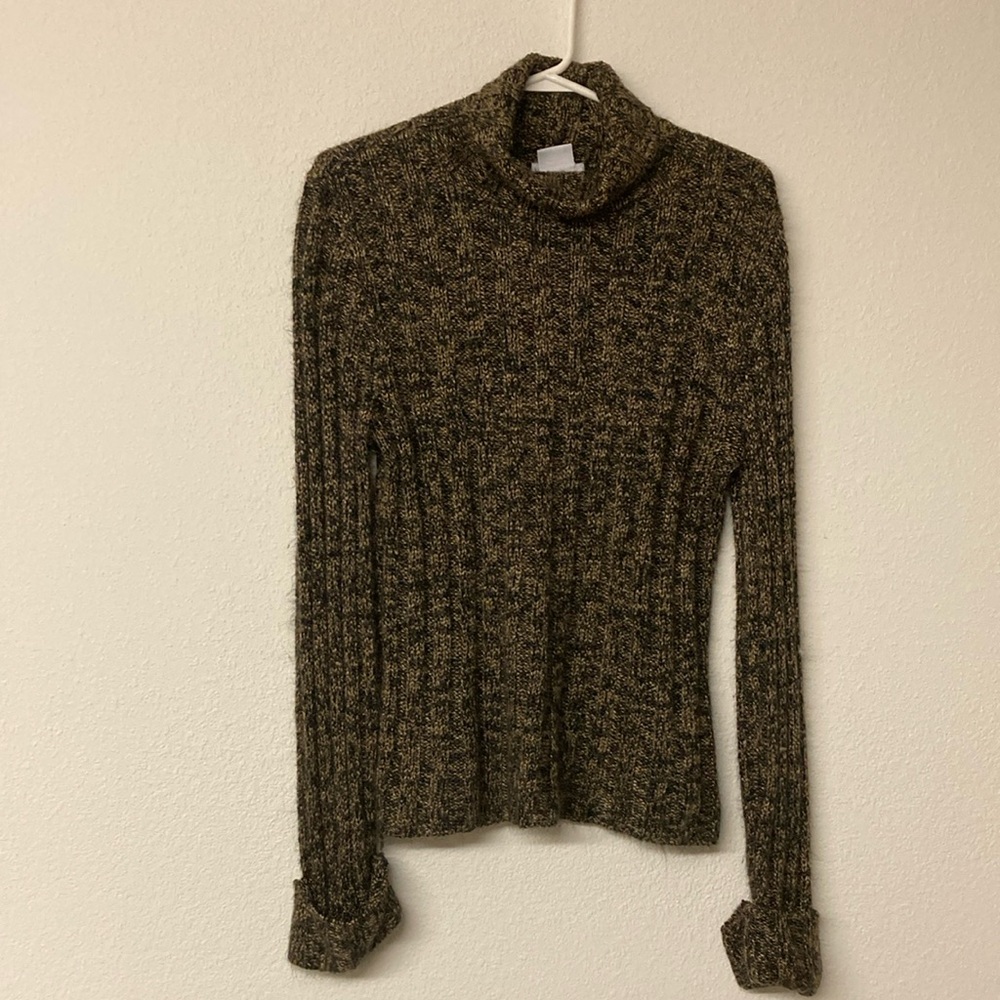 Kathy Ireland Size M Pullover Cowl Neck Sweater Soft Cable-Knit Brown Tone USA